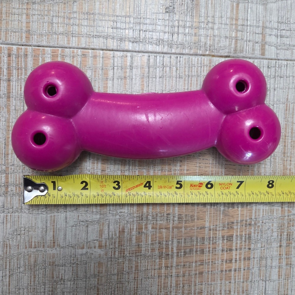 KONG Goodie Bone Dog Toy Pink Rubber Treat Dispensing Chew Toy Large 7 Inch